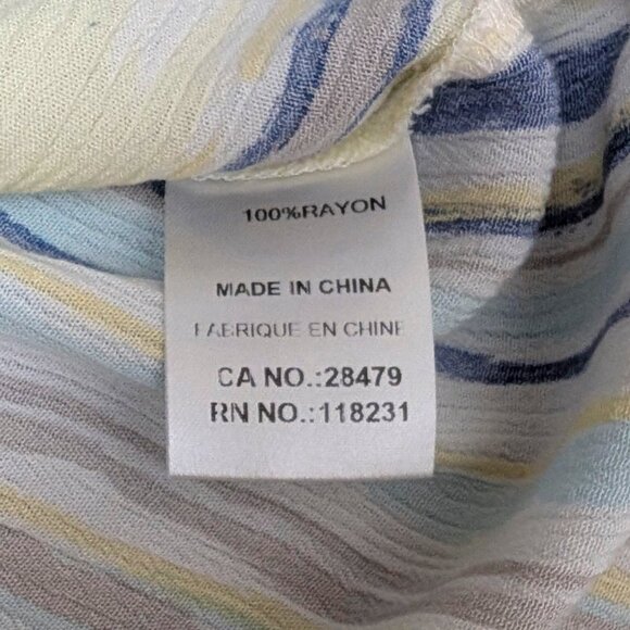 Variations Blue & Yellow Striped 3/4 Sleeve Shirt - Picture 8 of 8